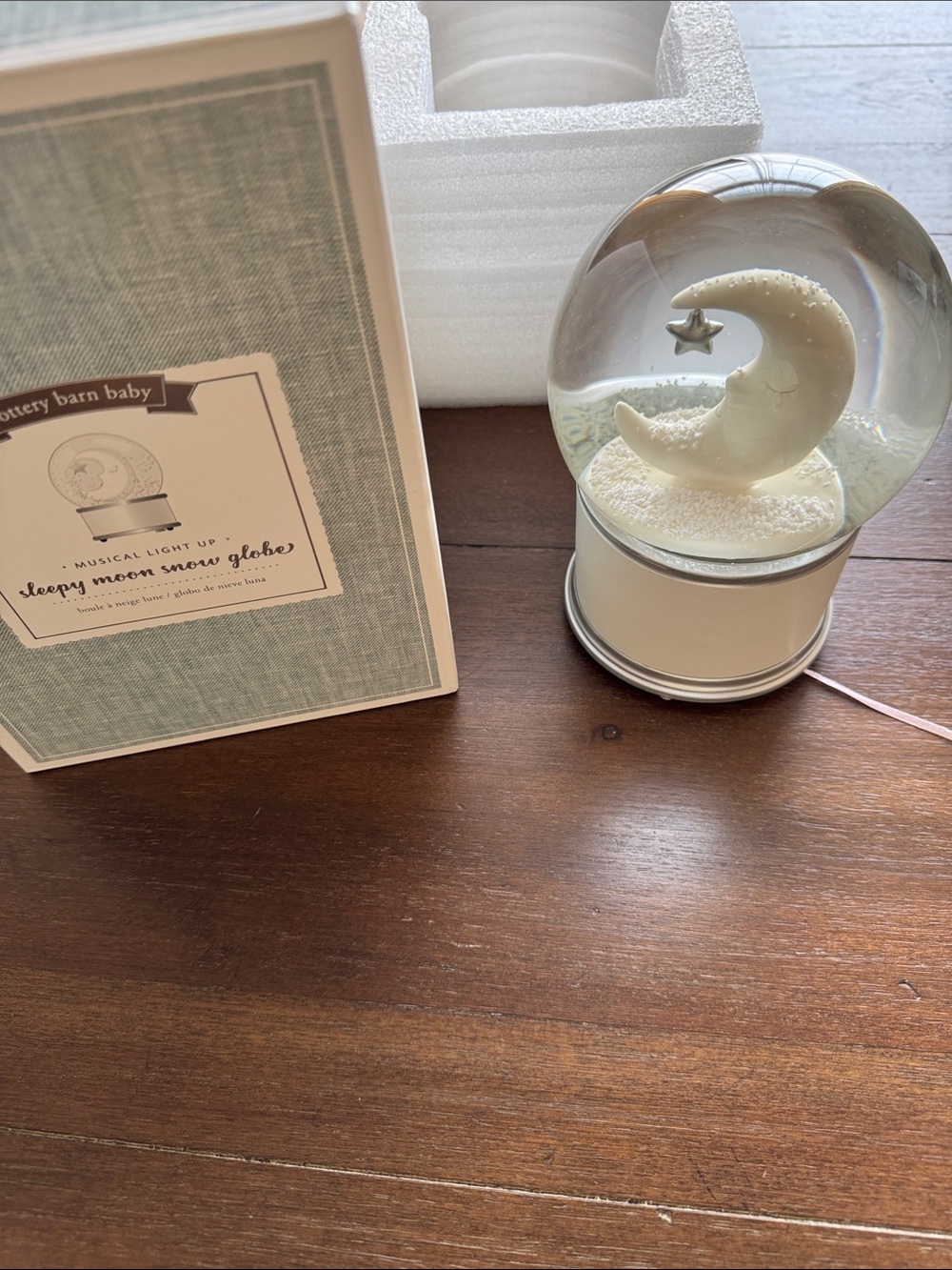 Pottery Barn Kids PBK Pottery Barn Baby Sleepy Moon Musical Light-Up Snow Globe